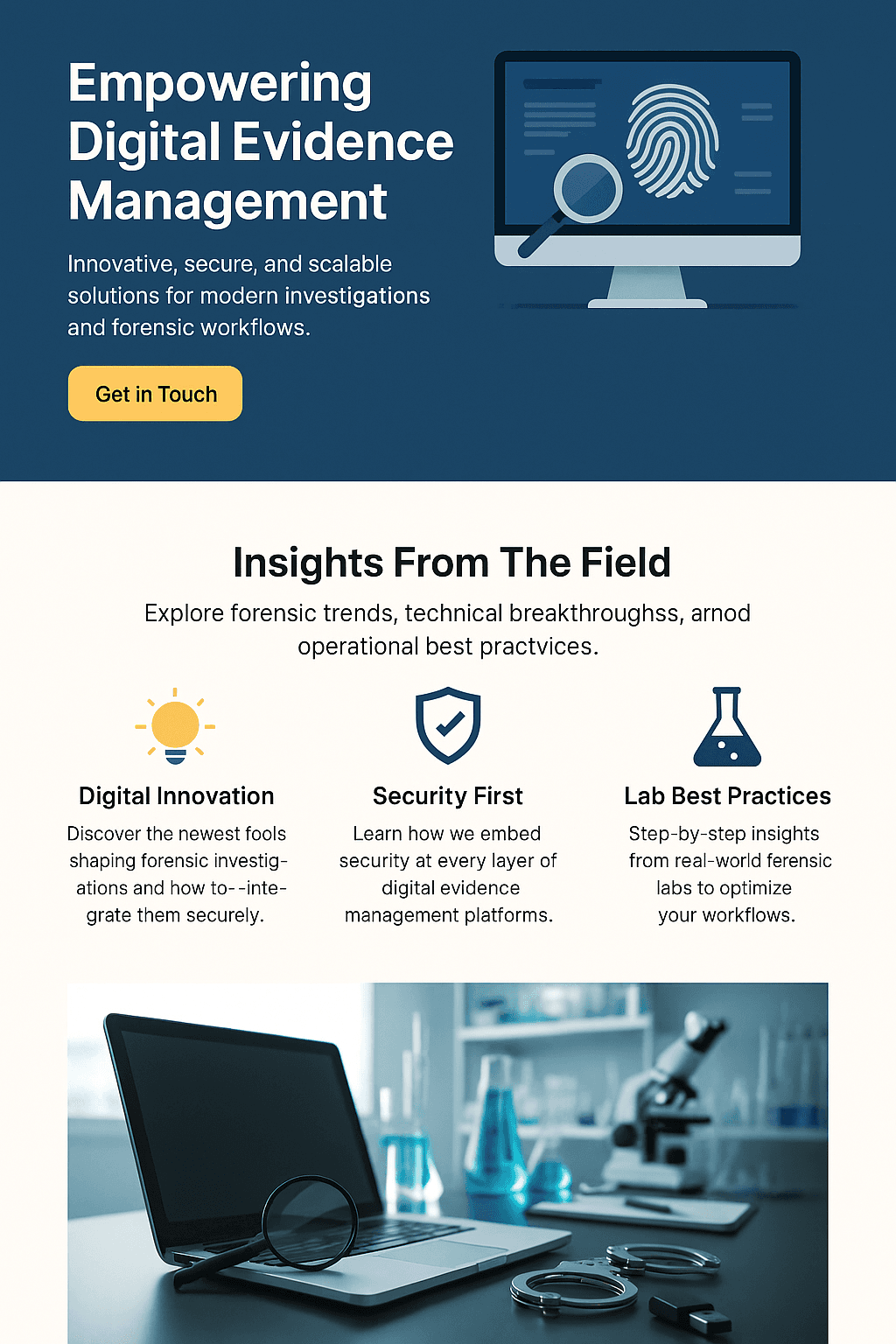 Forensic tools and workspace